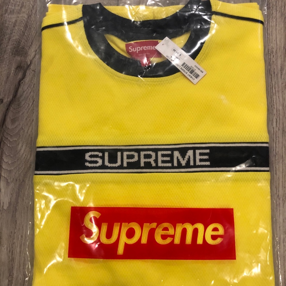 Supreme chest stripe shirt SS19 yellow